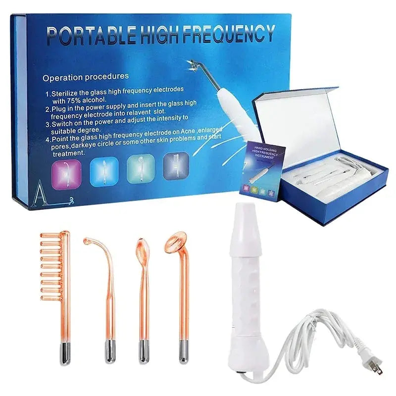 Portable High Frequency Facial Machine Wand Handheld Electric Face Skin Beauty Tools Acne Treatment Device My Store