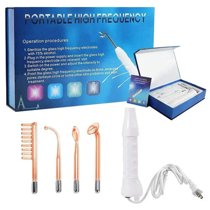 Portable High Frequency Facial Machine Wand Handheld Electric Face Skin Beauty Tools Acne Treatment Device My Store