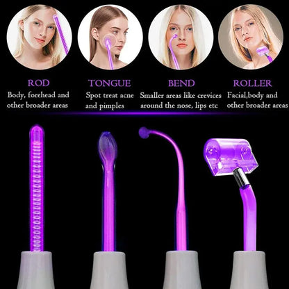 Portable High Frequency Facial Machine Wand Handheld Electric Face Skin Beauty Tools Acne Treatment Device My Store